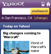 米国 Yahoo! Mobile のトップページ